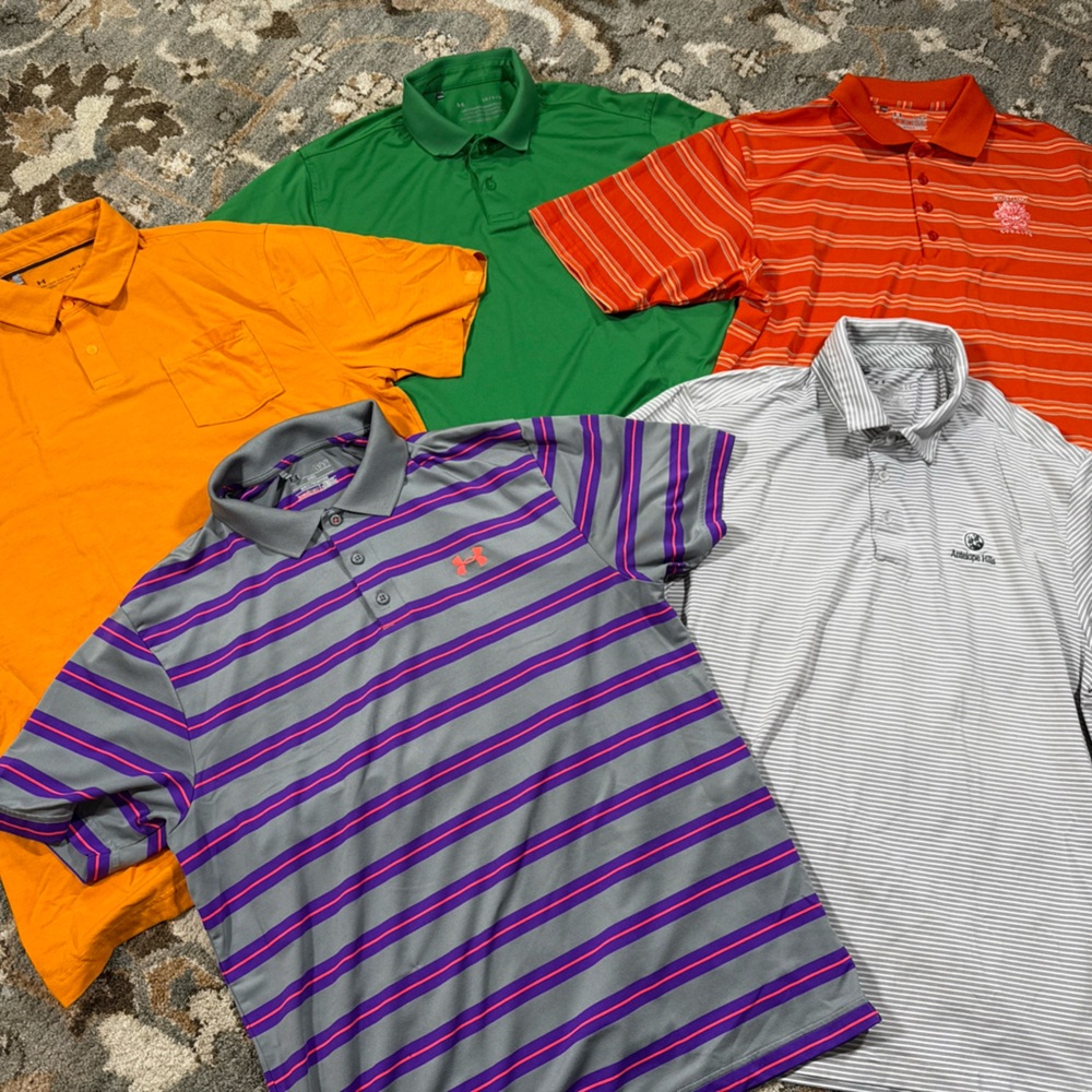 Under Armour Men's Polo Shirt Set - Orange, Green, Gray, Purple